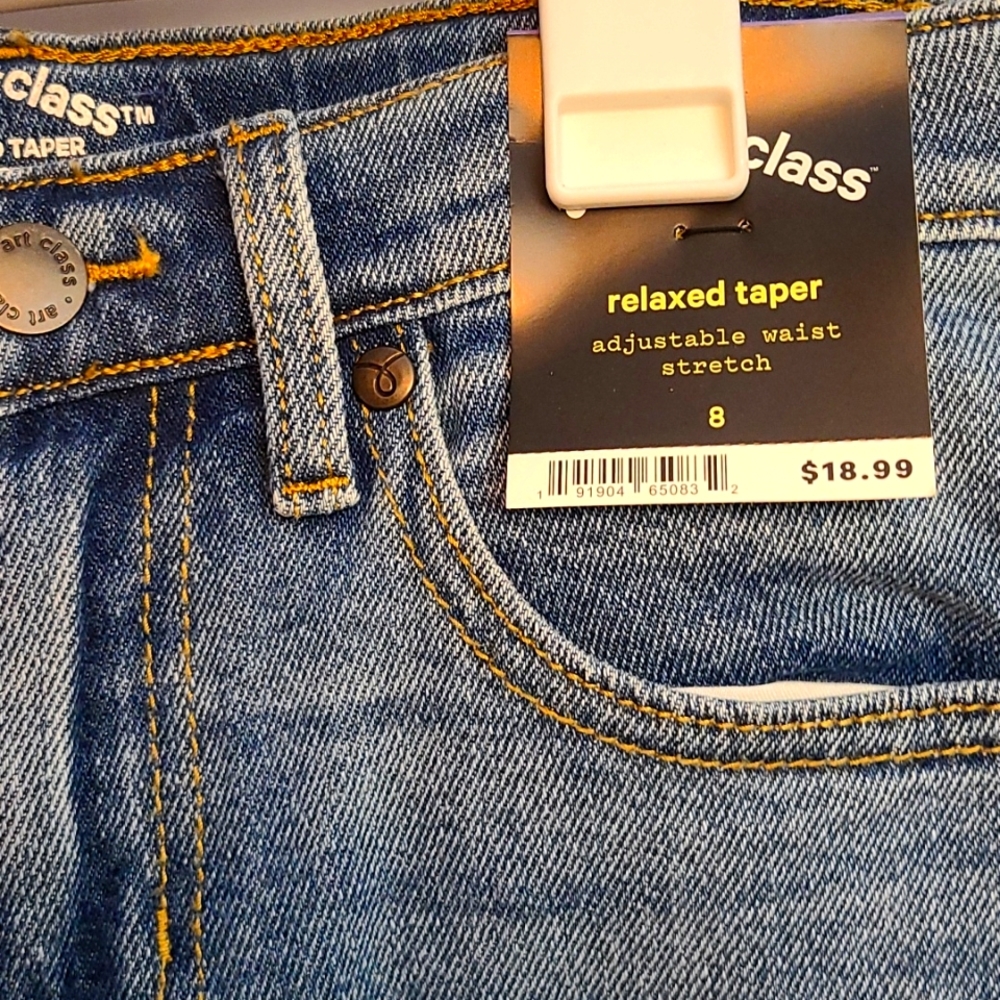 Art Class Relaxed Tapered Jeans size 8 Adjustable  waist stretch